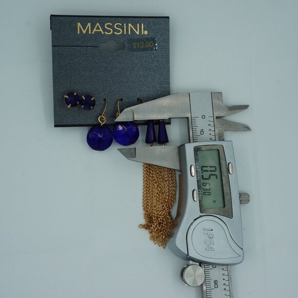 Massini Collection Earring Mega Set – 6 Pairs | Gold & Blue Tones | Affordable - Picture 8 of 9